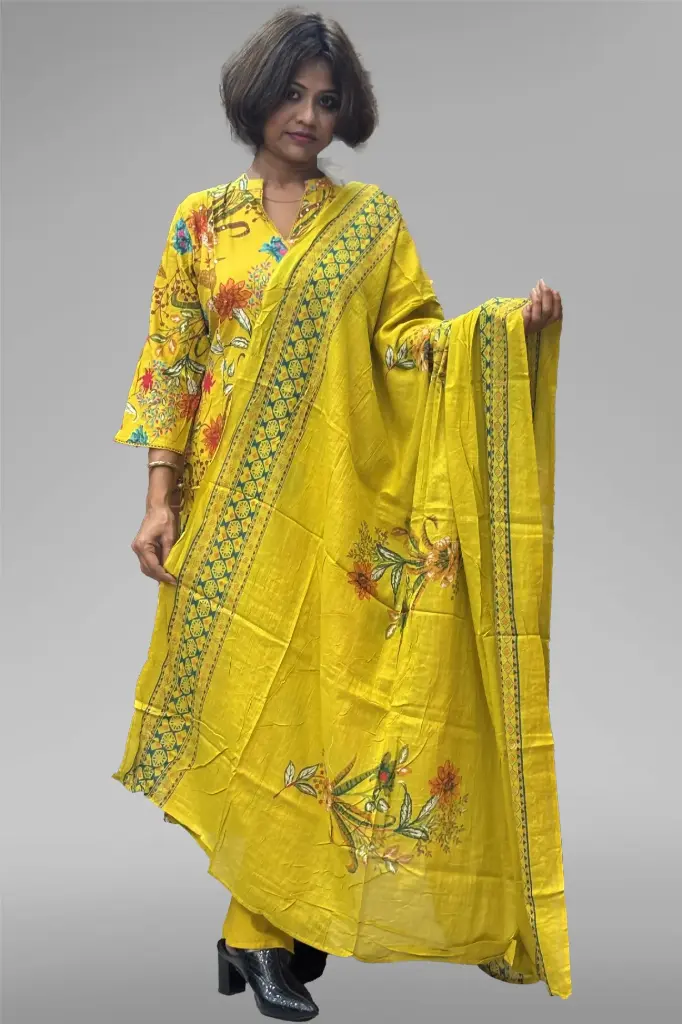 Embroidered Cotton 3 Piece Suit [0015]