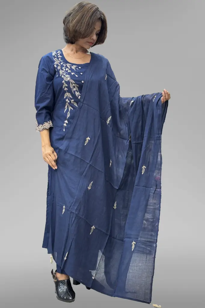 Embroidered Cotton 3 Piece Suit [0010]