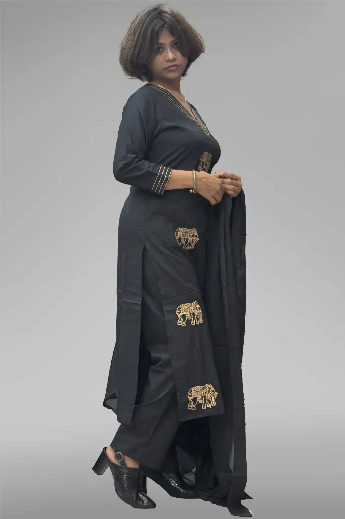 Embroidered Cotton 3 Piece Suit [0016]