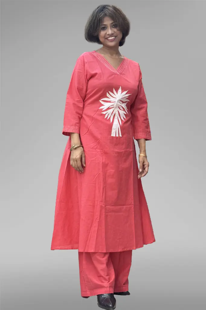 Embroidered Cotton Kurti Palazo Set [0012]