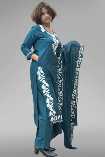 Embroidered Cotton 3 Piece Suit [001]