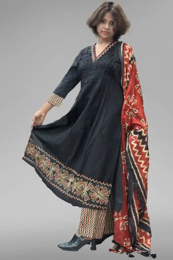 Embroidered Cotton 3 Piece Suit [002]