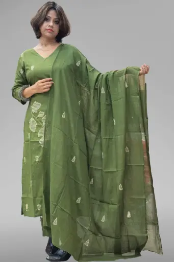 Embroidered Cotton 3 Piece Suit [009]