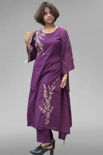 Embroidered Cotton 3 Piece Suit [0011]