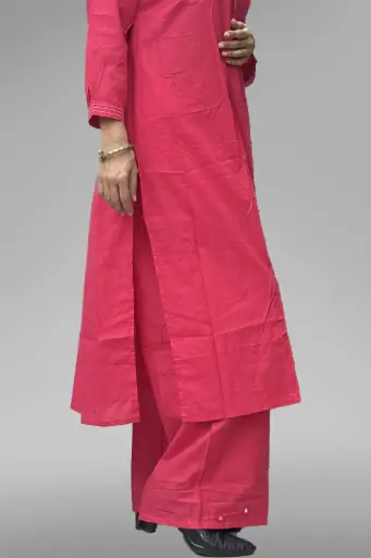 Embroidered Cotton Kurti Palazo Set [0014]